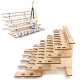 32 Pots Wooden Acrylic Paint Stand Bottle Storage Rack Holder Modular Organizer