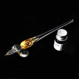 Vintage Glass Dip Ink Pen Fountain Pen Signature Pen With Ink & Gift Box Offices School Stationery