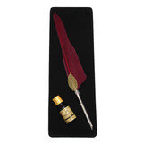 Antique Pure Goose Feather Quill Dip Pen and Ink Set Stationery Gift Box