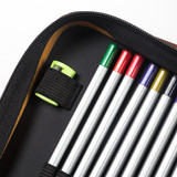 160 Slots PU Art Pencil Case Cosmetic Makeup Bag Storage Stationery Zipper Pouch