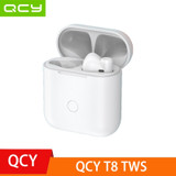 QCY T8 TWS Wireless Earbuds bluetooth 5.0 Earphone Semi-in-ear HiFi Stereo ENC Noise Reduction Touch Control Type-C Headphone with Mic (White)