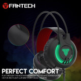 FANTECH HG20 RGB Light PS4 Gaming Headphone Volume Control Earphone for PC Computer Xbox with Noise Canceling Mic (Black)
