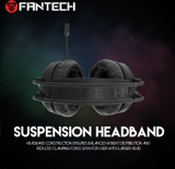FANTECH HG20 RGB Light PS4 Gaming Headphone Volume Control Earphone for PC Computer Xbox with Noise Canceling Mic (Black)