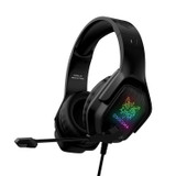 ONIKUMA X4 3.5mm USB Wired Headphone 360º Surounding Gaming Head-mounted Earphone RGB Luminous Computer Game Headset with Mic (Black)