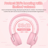 PICUN Q2 Kids Wired Headphones 93dB Volume Limited On Ear Foldable Children Headset with Volume Limiting and Sharing Function 3.5mm Jack