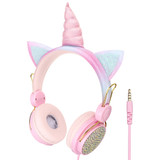 Bakeey 3.5mm Cute Unicorn Over-Ear Headphones Kids Cartoon Stereo Headset Earphone Built-in Microphone