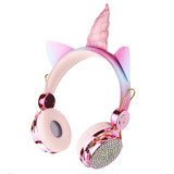 Bakeey Cute Unicorn bluetooth 5.0 Over-Ear Headphones Wireless Kids Cartoon Stereo Headset Earphone Built-in Microphone