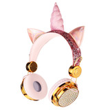 Bakeey Cute Unicorn bluetooth 5.0 Over-Ear Headphones Wireless Kids Cartoon Stereo Headset Earphone Built-in Microphone