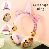 Bakeey Cute Unicorn bluetooth 5.0 Over-Ear Headphones Wireless Kids Cartoon Stereo Headset Earphone Built-in Microphone
