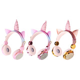 Bakeey Cute Unicorn bluetooth 5.0 Over-Ear Headphones Wireless Kids Cartoon Stereo Headset Earphone Built-in Microphone