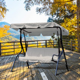 2/3 Seater Size Grey UV-Proof Outdoor Garden Patio Swing Sunshade Cover Waterproof Canopy Seat Top Cover