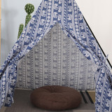 1.35/1.65m Children Kids Play Tent Foldable Portable Cotton Hemp Pyramid Playhouse Indoor Outdoor