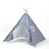 1.35/1.65m Children Kids Play Tent Foldable Portable Cotton Hemp Pyramid Playhouse Indoor Outdoor