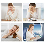 Travel Black Polyester Sleeping Eye Mask Eye Patch (Black)