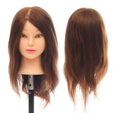 100% Real Human Hair Mannequin Head Salon Hairdressing 18'' Training Head with Clamp