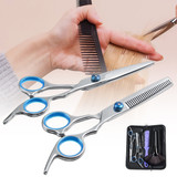 11Pcs Cloth Color Random Brush Flat Shear Teeth Scissors Family Haircut Scissors Set