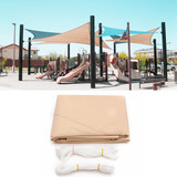 12x12x12ft Beige Triangle Sun Shade Sails for Patio Garden Outdoor Facility and Activities