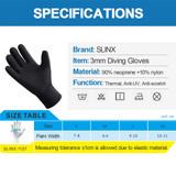 SLINX 3mm Neoprene Scuba Water Swimming Diving Gloves
