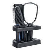 Healthcom Set of 5 Hair Combs Set Professional Salon Hair Cutting Brushes Sets Salon Hairdressing Styling Tool Mirror And Holder Stand Set Dressing Comb Kits for Women and Men