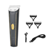 Kemei USB Carved Carbon Steel Blade With Hair Salon Push White USB Rechargeable Carved Hair Clipper