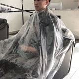 100 Pcs Disposable Hairdressing Capes Plastic Hair Cutting Aprons Transparent Waterproof Barber Haircut Gowns Hair Salon Capes Home Barber Cover (100)