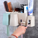 Auto Automatic Toothpaste Dispenser 8 Toothbrush Holder Cup