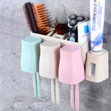 Auto Automatic Toothpaste Dispenser 8 Toothbrush Holder Cup