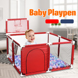 66x128x128CM Outdoor Child Safety Gate Play Mat 4 Panel Fence Baby Playpen Interactive Kids Play Pen
