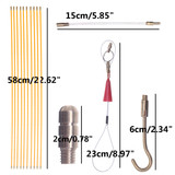 10pcs L58cm D4mm Electrician Puller Wire Fiberglass Cable Wire Duct Rod Threader Pull Kit