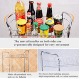 3/4 Layer Kitchen Trolley Wheeled Cart Vegetable Rack Fruit Spice Storage Rack