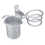 Aluminum Wall Mount Hair Dryer Holder Cupboard Straighteners Storage Stand Rack
