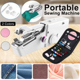 Portable Mini Handheld Cordless Sewing Machine Stitching Home Clothes + Tools Kit