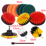 16Pcs/Set Drill Scrubber Cleaning Brush Kit for Bathroom Surfaces Tub Tile and Grout