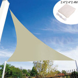 2.4x2.4x2.4M Triangle Sun Shade Sail Canopy Patio Garden Awning UV Block Top Shelter Beige