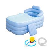 Foldable Inflatable Bathtub 160x84x64cm PVC Adult  Bath Tub with Air Pump