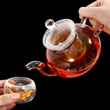 8 Pcs/Set Clear Glass Tea Double Wall Teapot & Cup Filtering Drink Home Decor