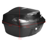 48L Motorcycle Scooter Top Box Topbox Rear Luggage Storage W/LED Light Universal