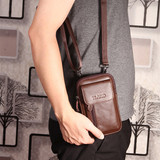 Genuine Leather 5.5-7″ Cell Phone Bag Waist Bag Crossbody Bag For Men