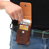 Man Business PU Phone Bag Card Bag Wallet Purse Dual Use Waist Bag