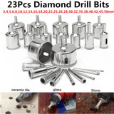 23pcs 3-50mm Diamond Drill Bit Set Hole Glass Marble Granite Saw Cutter Tool