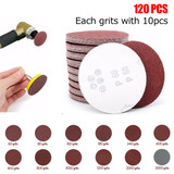 120Pcs 50mm SandPaper Backing Pad Sandind Disc Polishing Set Abrasive Cleaning Tools