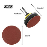 120Pcs 50mm SandPaper Backing Pad Sandind Disc Polishing Set Abrasive Cleaning Tools