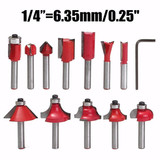 12pcs Woodworking Router Bit Cutter Tungsten Carbide Rotary Tool Set