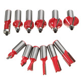 12pcs Woodworking Router Bit Cutter Tungsten Carbide Rotary Tool Set