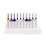 Drillpro 10pcs Upgrade 0.1-2mm Blue NACO Coating PCBCNC Drill Bit for Circuit Boards PCB Drill Bit