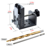 Pocket Hole Locate Punch Jig Kit Hole Puncher with 9mm Step Drilling Bit Woodwork Tool Set