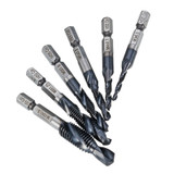 Drillpro HRC89 M3-M10 Combination Drill Tap Bit Set TiAlN Coated Deburr Countersink Drill Bits