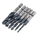 Drillpro HRC89 M3-M10 Combination Drill Tap Bit Set TiAlN Coated Deburr Countersink Drill Bits
