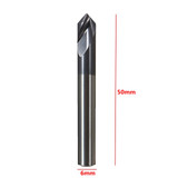 Drillpro 2 Flutes 6mm Carbide Chamfer Mill 90 Degree HRC45 Milling Cutter