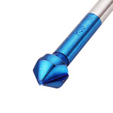 Drillpro 6Pcs 3 Flutes HSS Blue Nano Chamfering End Mill 90 Degree Chamfer Cutter Countersink Drill Bit